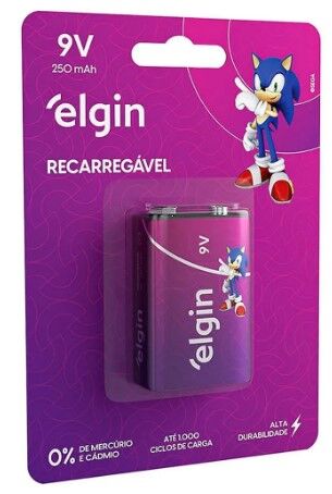 9V Elgin Recarregável