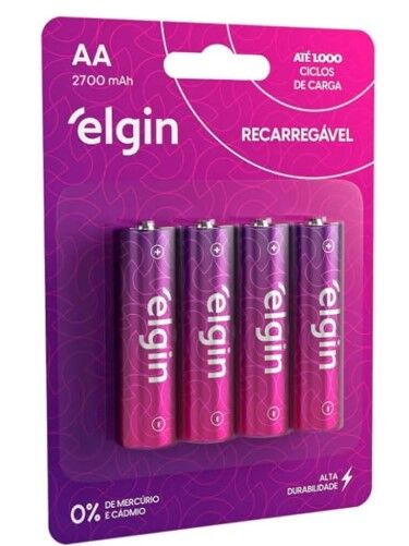 AA ELGIN RECARREGÁVEL 2700mAh 4UN