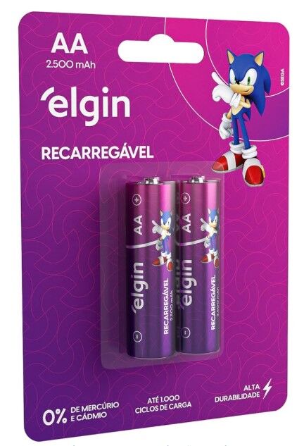AA ELGIN RECARREGÁVEL 2500mAh